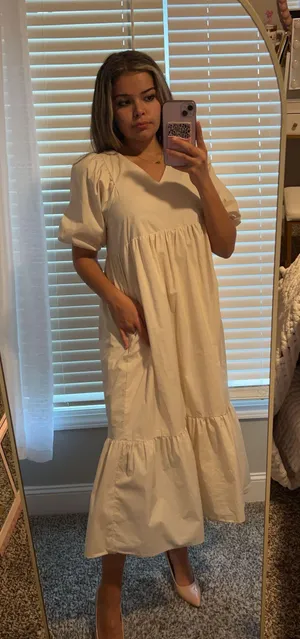 &merci Cream Oversized Midi Dress thumbnail 2
