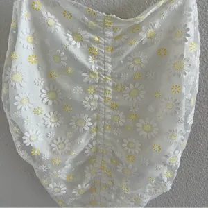 Zara White Ruched Draped Daisy Floral Cami Top Daisy Medium thumbnail 3