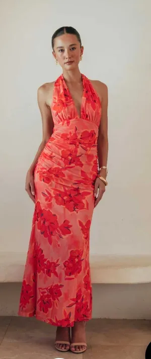American Threads Havana Floral Halter Maxi Dress thumbnail 1