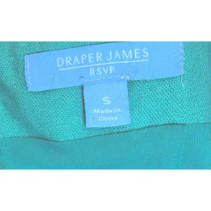 Draper James RSVP Linen Blend Puff Sleeve Mini Dress Green Square Neck S thumbnail 6