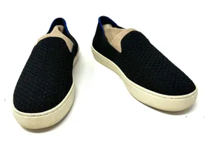 Rothy's Size 6 Slip-Ons Black w/ White Soles Knit Texture Comfortable‎ thumbnail 1