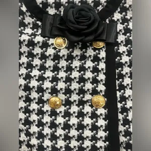 Black and White Houndstooth Set with Gold Buttons Size 2 thumbnail 6