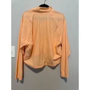 Peach Cropped Full Zip Athletic Jacket Women Size 8 Mock Neck Windbreaker thumbnail 4