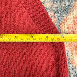 Anthropologie Maeve Burgundy Red High Neck Sweater Tank Top Textured Knit Shell thumbnail 6
