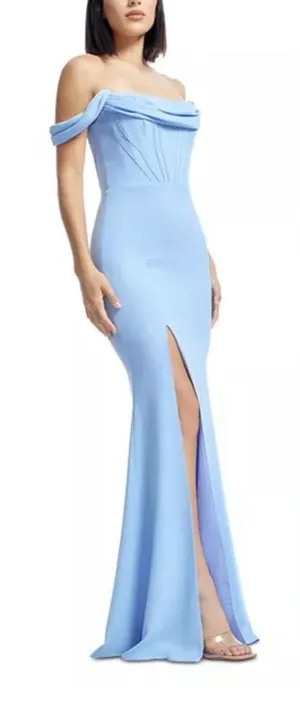 Dress the Population Periwinkle Blue ‘Melania’ Off the Shoulder Dress, Size XXL thumbnail 1
