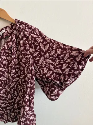 Madewell Bubble Sleeve Top in Floral #NS434 Womens Size 6 NWT thumbnail 3