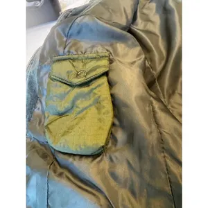 Free People Olive Green Nylon Jacket Velvet Collar Utility Puffer Size 4 thumbnail 8