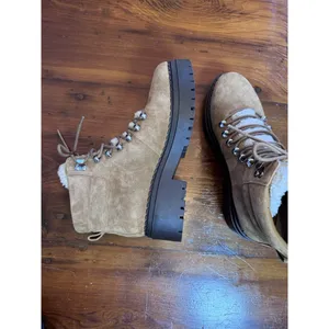 Marc Fisher Ltd Nairy Faux Fur Trim Hiking Boots Brown Women'S Size 9 New thumbnail 6