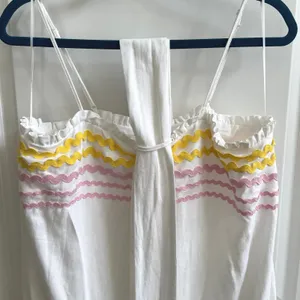 Lisa Marie Fernandez Target Dress Womens M White Ric Rac Summer Linen Blend Mini thumbnail 7