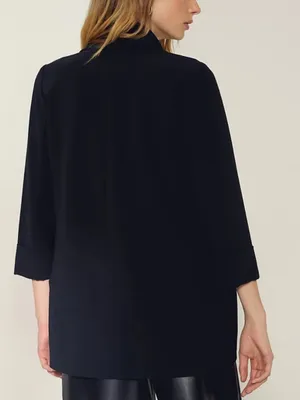 Aritzia Wilfred Chevalier Jacket Blazer Crepe 3/4 Sleeve Black Size 10 thumbnail 3