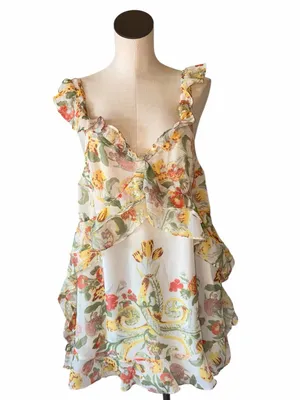 NWOT $168 Free People Bali Flora Minidress Large, TEA COMBO thumbnail 7
