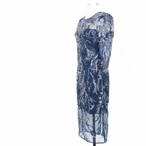 Dress‎ The Population | New! Elegant Navy Sophia Dress with Embroidered Sequins thumbnail 7