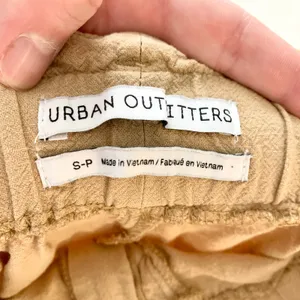 Urban Outfitters Paperbag Waist Cargo Jogger Womens Sz S Tan Linen Blend Utility thumbnail 5