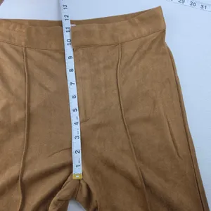 Flying Tomato NWT Faux Suede Flare Pants Biscotti Brown Pintuck Wide Leg Small thumbnail 8