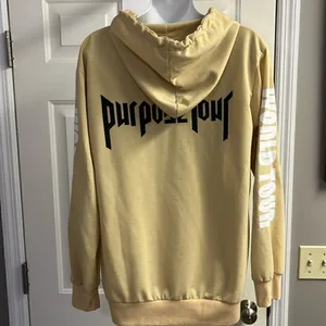 Justin Bieber Tan Purpose World Tour Hoodie with Kangaroo Pocket- Large thumbnail 5