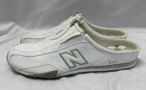 New Balance 442 Leather White Shoes 8 Women Slide Slip-On Sneakers Comfort thumbnail 1