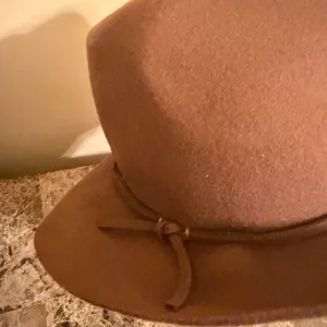 Target Stylish Brown Fedora wool w/bow on the brim Hat thumbnail 2
