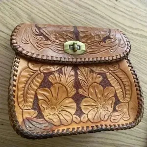 Mexican Hand Tooled Purse Bag Artesanal thumbnail 1
