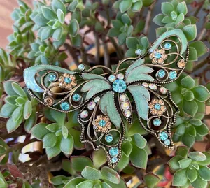 Vintage Nina Ricci for Avon Enamel Butterfly Brooch thumbnail 1
