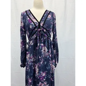 Altar’d State Boho Maxi Dress M Floral Navy Empire Waist Fairy Whimsgoth thumbnail 11