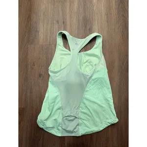 Lululemon Mint Green Racerback Tank Top Built-In Shelf Bra Mesh Back‎ Size 8 thumbnail 2