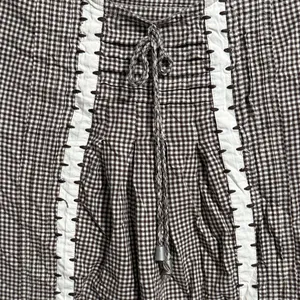💖 Kim Rogers Cottage Peasant Style Gingham Blouse with Neck Tie Detail‎ thumbnail 4