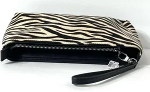 White House Black Market Zebra Calf Hair Leather Clutch thumbnail 5