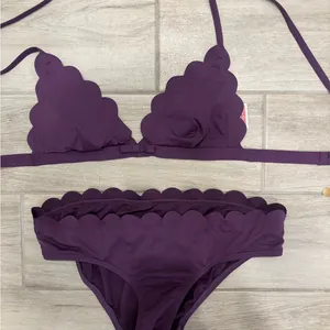 Kate Spade Scalloped Edge Dark Purple Bikini Set size‎ Medium thumbnail 5