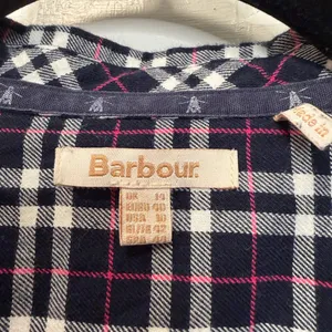 Barbour Birling Shirt Plaid Button Up‎ Navy Pink White Size 10 thumbnail 4