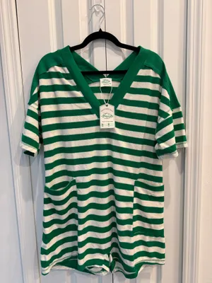 Very J Stripe Casual Knit Romper thumbnail 4