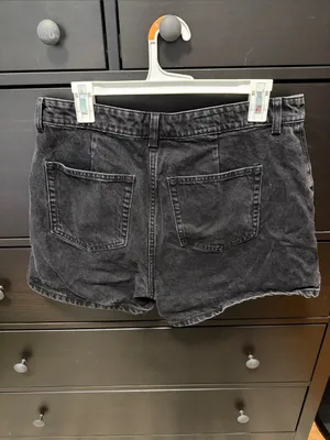 Zara Black Denim Wrap-Style Mini Skirt thumbnail 6