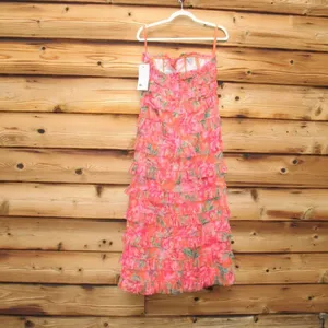 Mac Duggal 8137 Multicolor Strapless Floral Micro Ruffle Dress thumbnail 12