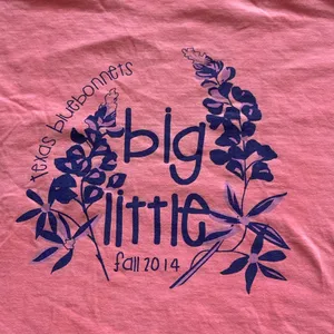 Comfort Colors Bright Orange Texas Bluebonnets Big Little T-Shirt Unisex Large thumbnail 2