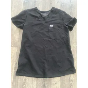 FIGS Women's Scrub Top XS Black V-Neck‎ Short Sleeve Workwear thumbnail 2