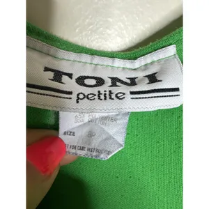 Vintage 70s Toni Petite Colorblock Midi Dress Green White Striped Vibrant Mod 8P thumbnail 4