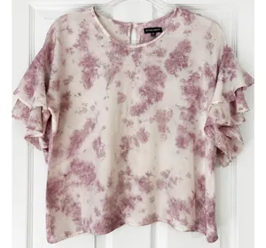 Style Envy pink & white tie-dye blouse thumbnail 4