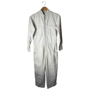 Current Elliott The Richland Coveralls Women Medium Ivory Denim Jumpsuit Utility thumbnail 2