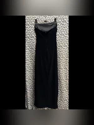 Bershka Black Velvet Evening/CocktailDress thumbnail 2