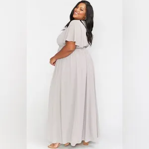 Show Me Your Mumu Emily Empire Maxi Dress Dove Grey Size 1X NEW NWT thumbnail 2