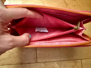 Fossil Orange Geometric Pattern Wallet thumbnail 4