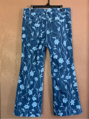 Torrid Belle Isle Aquinnah High Rise Flare Ankle Floral Jeans Blue 10 Tall NWT thumbnail 4