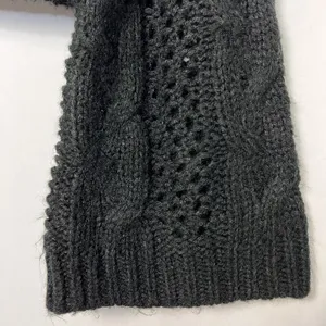 Leith Turtleneck Sweater Womens Medium Black Cut Out Long Sleeves Chunky Knit thumbnail 7