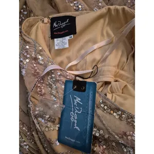 Mac Duggal 5445 Size 14 Beige Beaded Sequined Embellished Long Maxi Gown Dress thumbnail 15