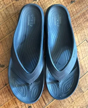 Crocs black rubber size 9 washable flip flop sandals thumbnail 1