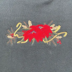 Top Stitch by Morning‎ Sun Sweatshirt Womens M Green Pullover Christmas Cardinal thumbnail 2