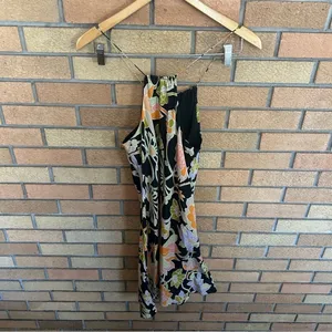Vintage The Limited Womens Dress Black Silk Floral Midi Slip Halter Y2K Size 6 thumbnail 4