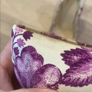 - Was $100 now $60 Burberry floral purple 4 inch heel leather sole 40.5 or… thumbnail 8