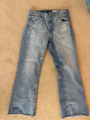 Ag Adriano Goldschmied Light Blue Farrah Boot Crop High-Rise Jeans thumbnail 2