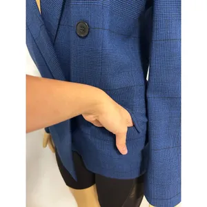Christian Dior The Suit Vintage Blue Glen Plaid Skirt Set Double Breasted Size 8 thumbnail 5