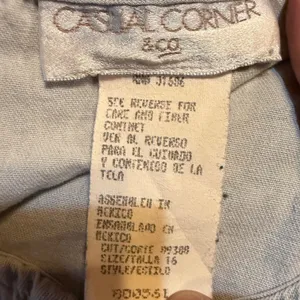 VTG Casual Corner‎ Women 16 90s Denim Maxi Dress Light Wash Floral Embroidery thumbnail 8